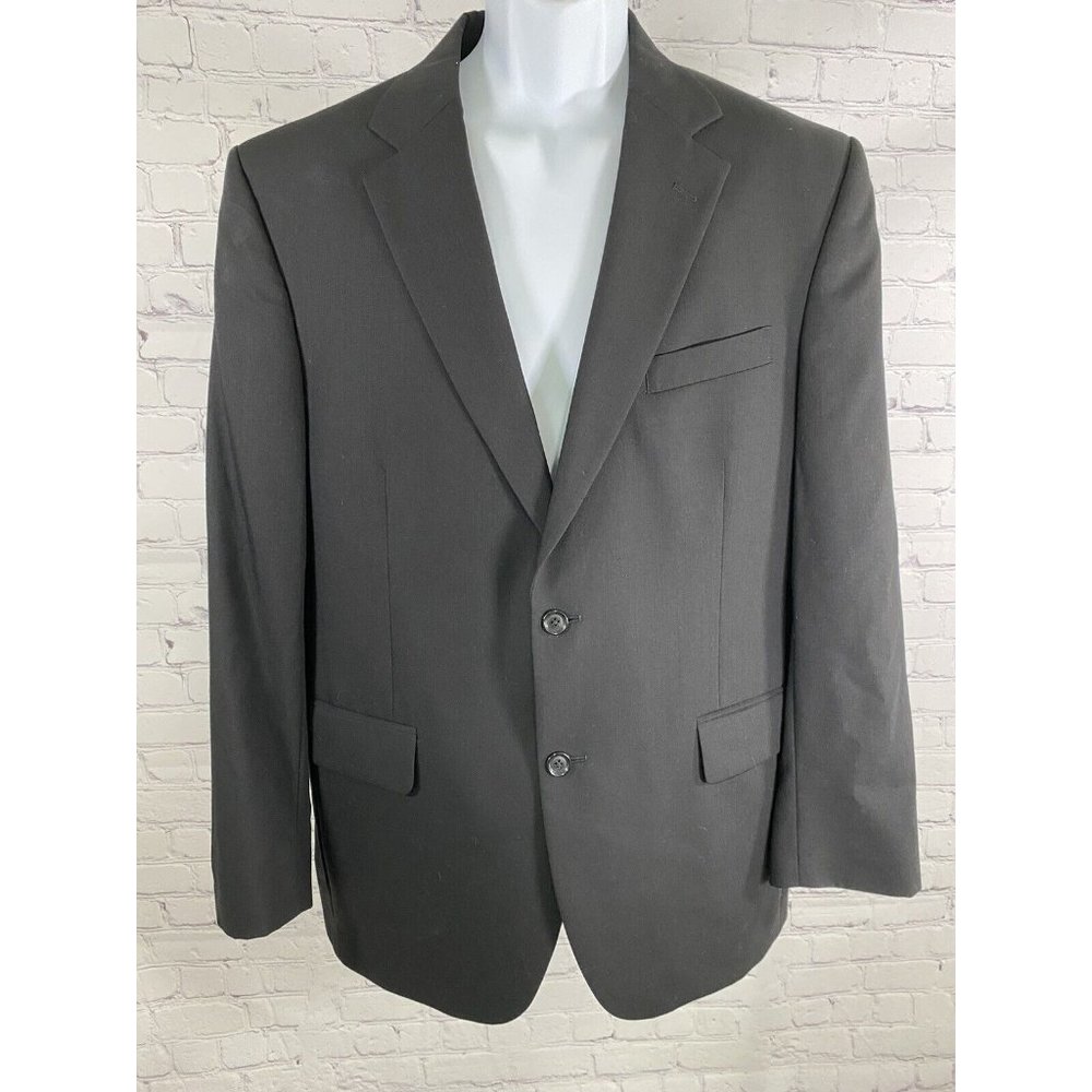 Jos A Bank Black 100% Wool Two Button Jacket Blazer 41R